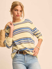 Reformation Cashmere Boyfriend Sweater - Parmesan Multi Stripe
