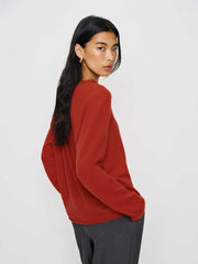 Reformation Cashmere Boyfriend Sweater - Sundried Tomato