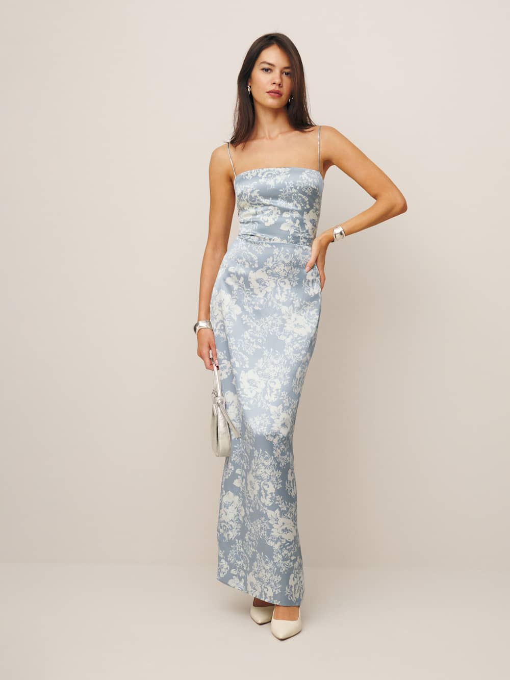 Reformation Frankie Silk Dress - Porcelain
