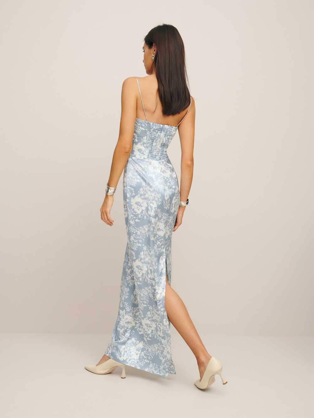Reformation Frankie Silk Dress - Porcelain