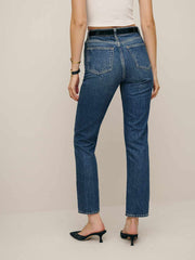 Reformation Cynthia High Rise Straight Cropped Jeans - Lanier
