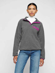 Reformation Patagonia W's Synchilla Snap-t Pullover - Nickel W/ Amaranth Pink
