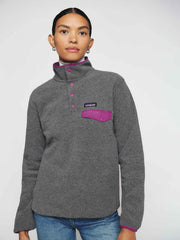 Reformation Patagonia W's Synchilla Snap-t Pullover - Nickel W/ Amaranth Pink