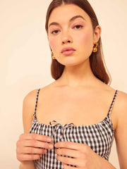 Reformation Violaine Linen Dress - April Check