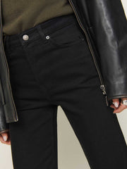 Reformation Cynthia High Rise Straight Long Jeans - Black