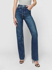 Reformation Cynthia High Rise Straight Long Jeans - Lanier