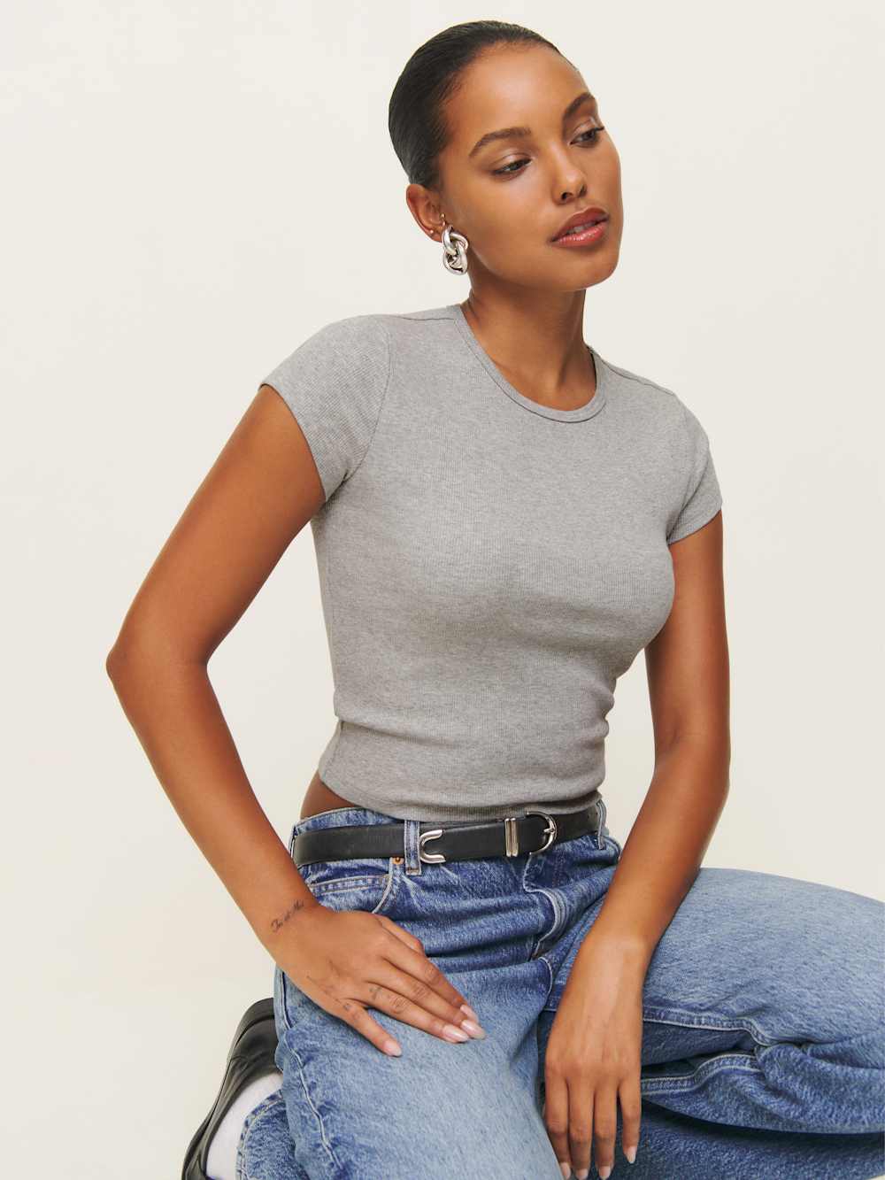 Reformation Muse Tee - Heather Grey