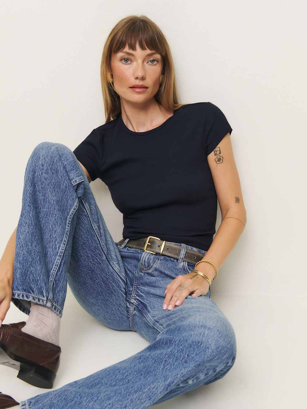 Reformation Muse Tee - Midnight