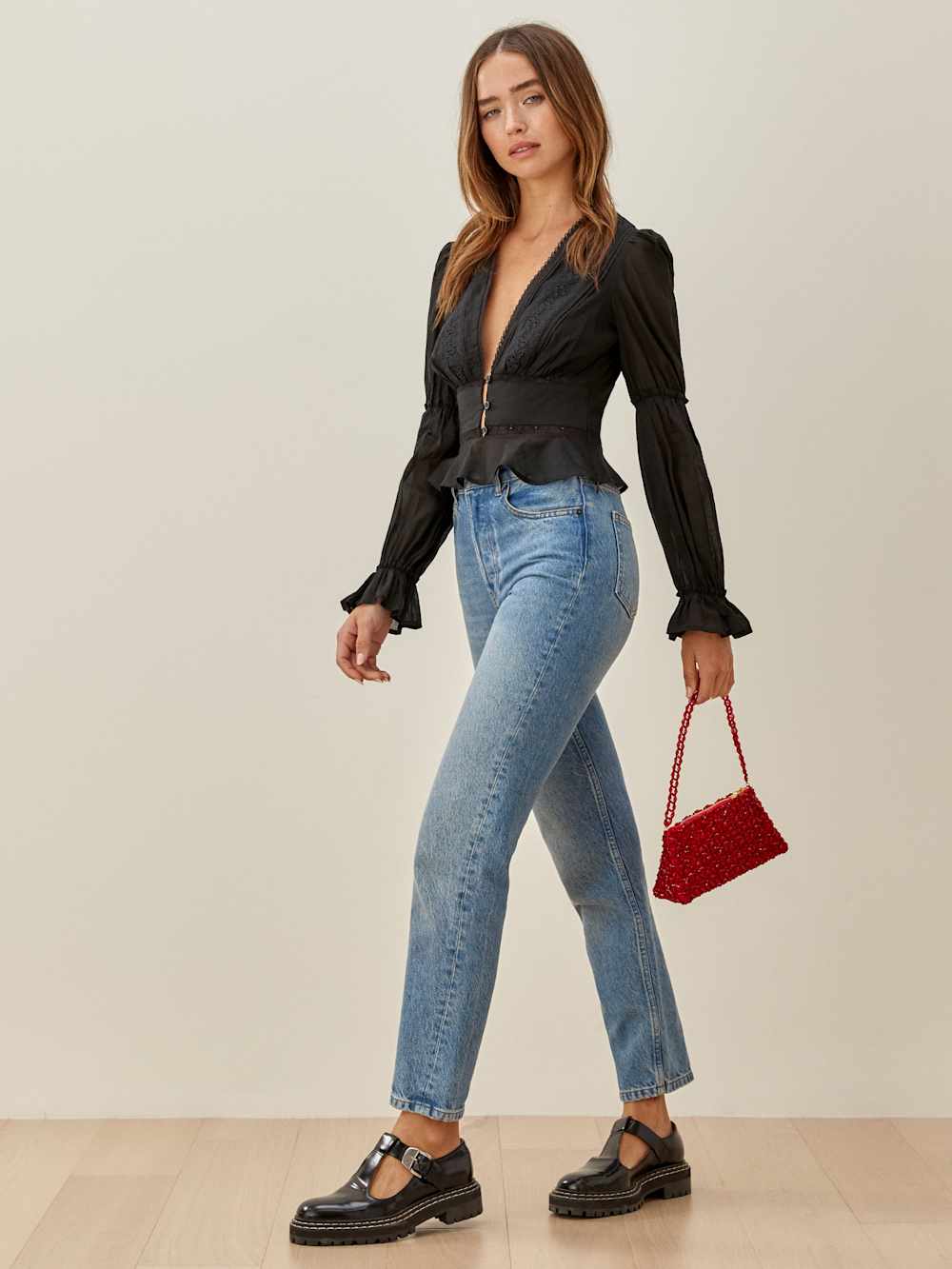 Reformation Meadowlark Top - Black