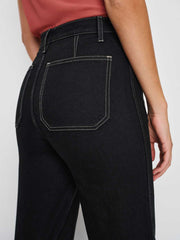 Reformation Alyssa Stretch High Rise Wide Leg Jeans - Black
