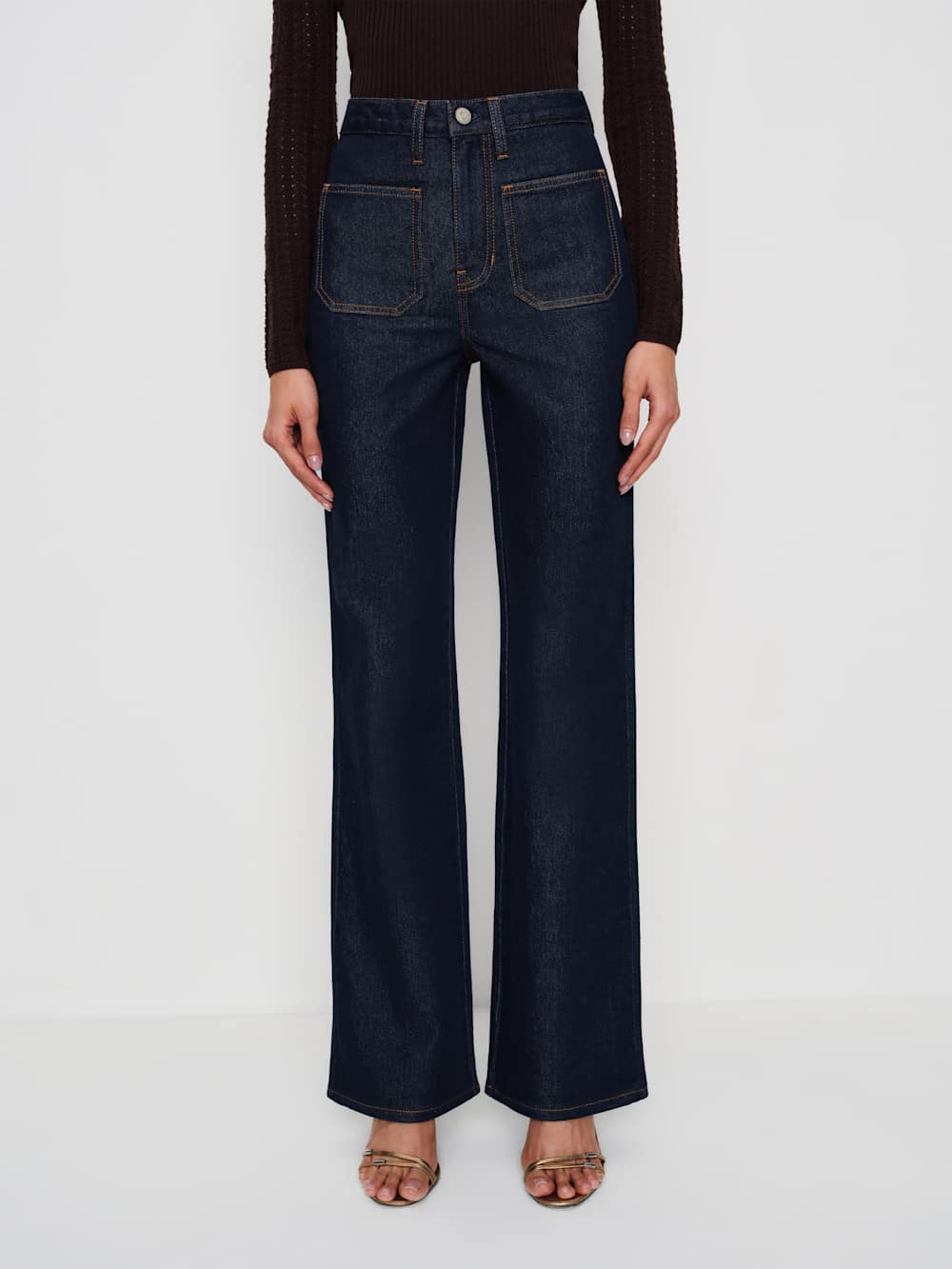 Reformation Alyssa Stretch High Rise Wide Leg Jeans - Seneca