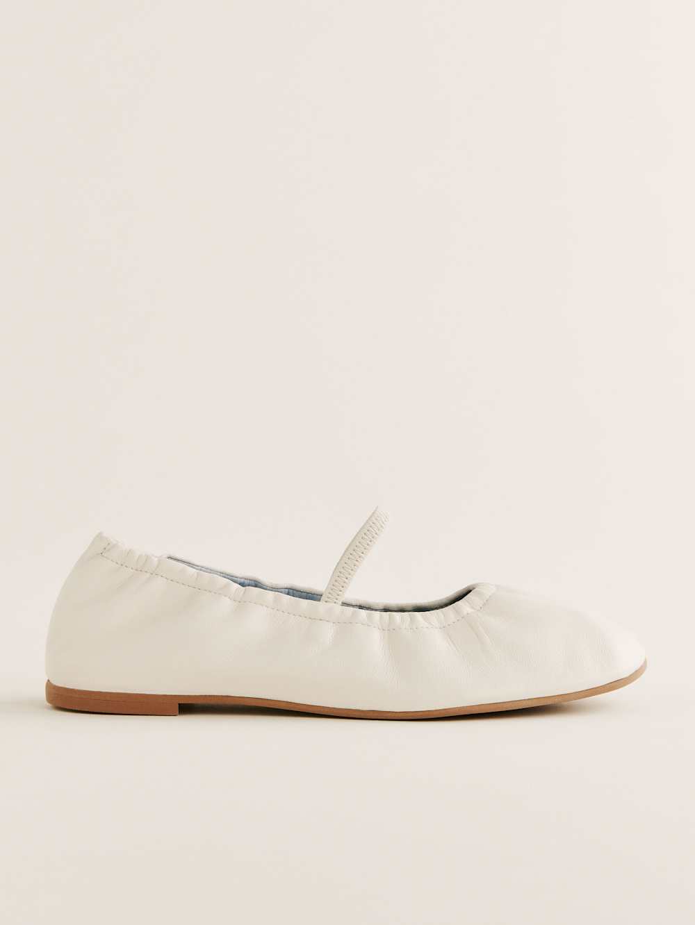Reformation Buffy Ruched Ballet Flat - White Leather
