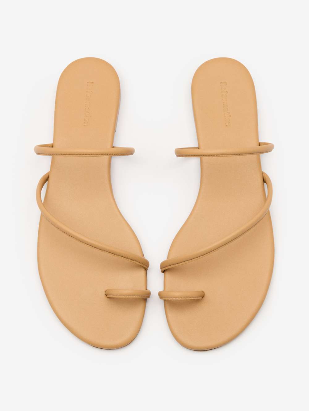 Reformation Ludo Toe Ring Strappy Flat Sandal - Buff