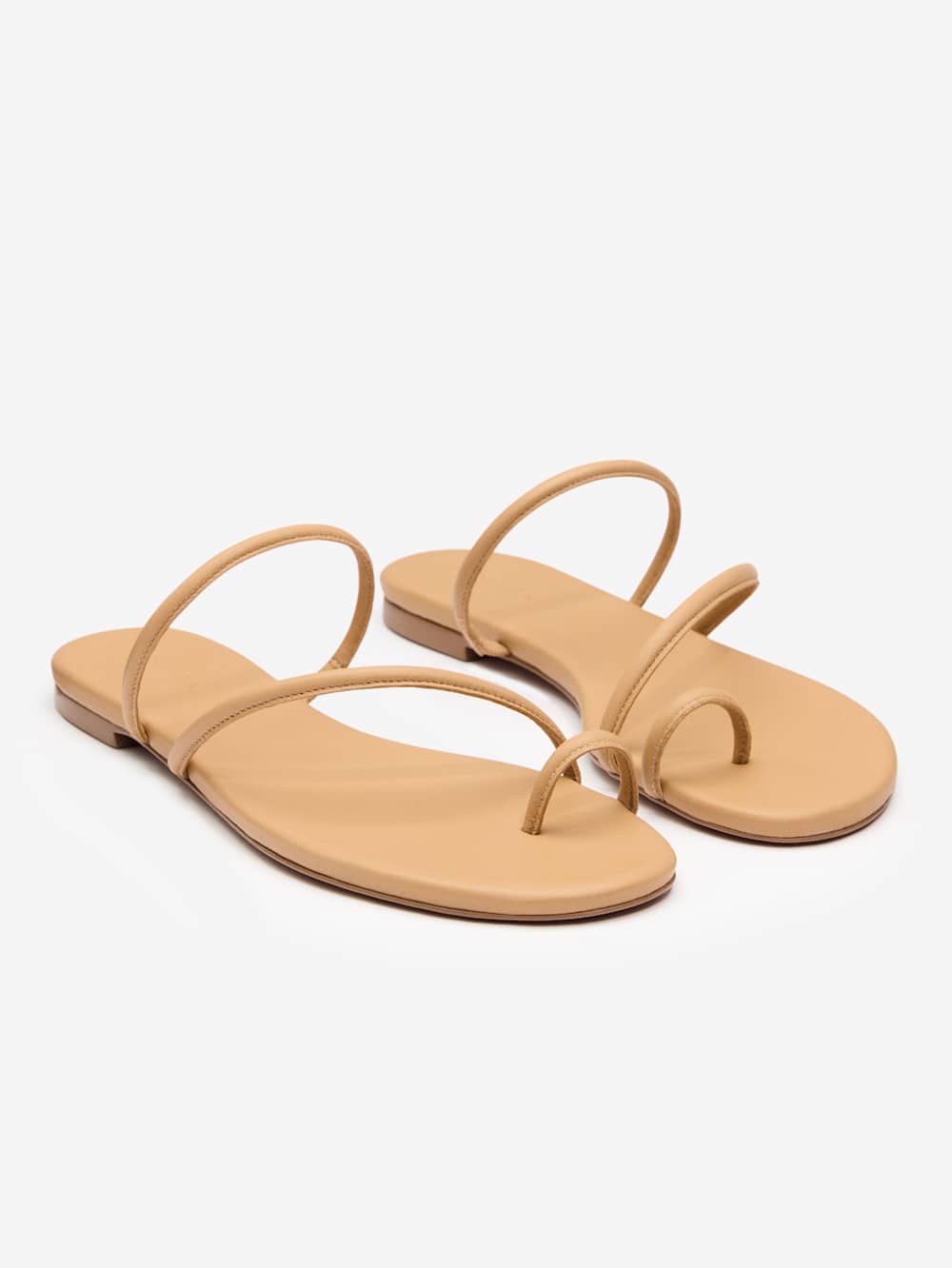 Reformation Ludo Toe Ring Strappy Flat Sandal - Buff