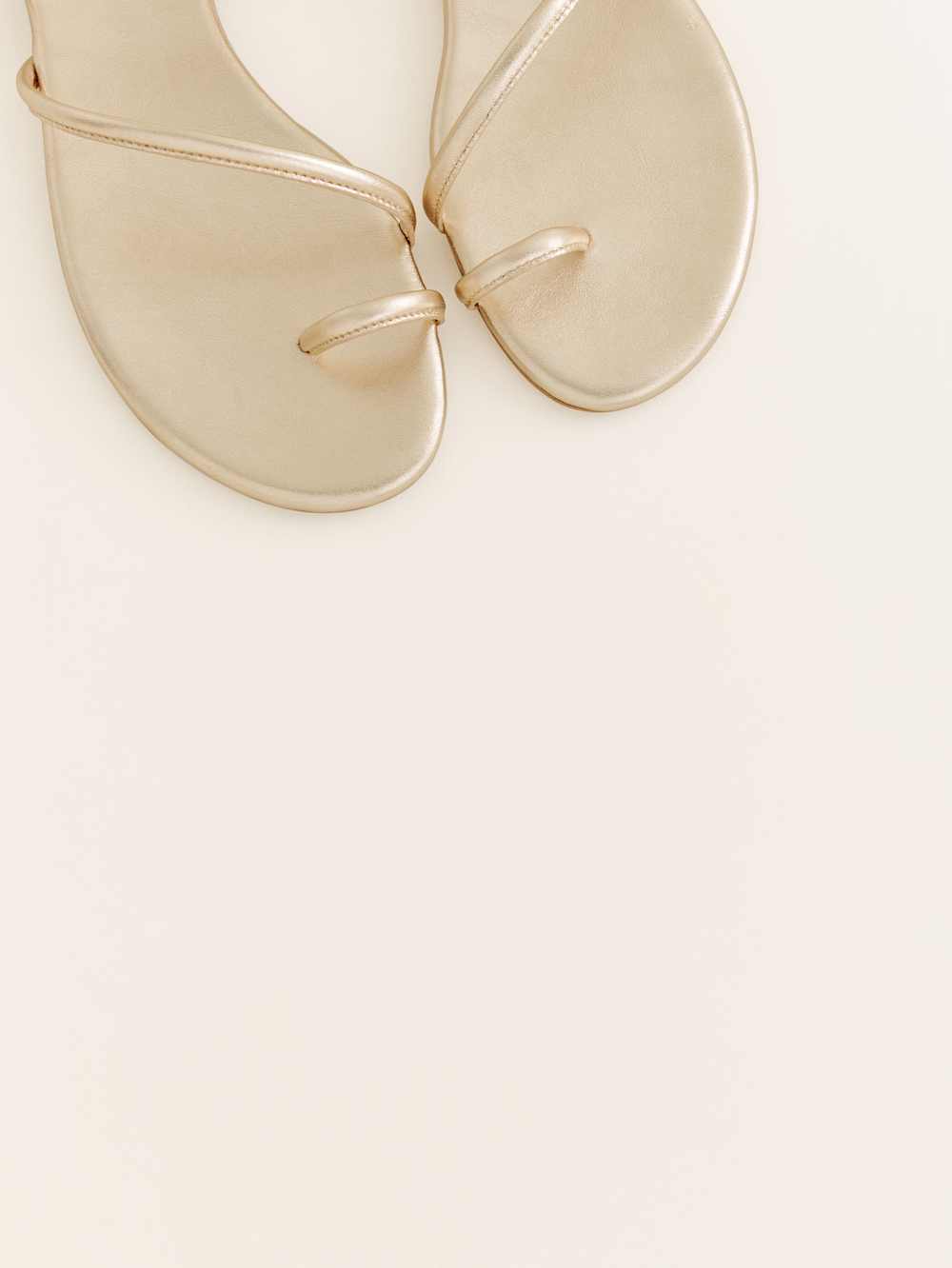Reformation Ludo Toe Ring Strappy Flat Sandal - Gold