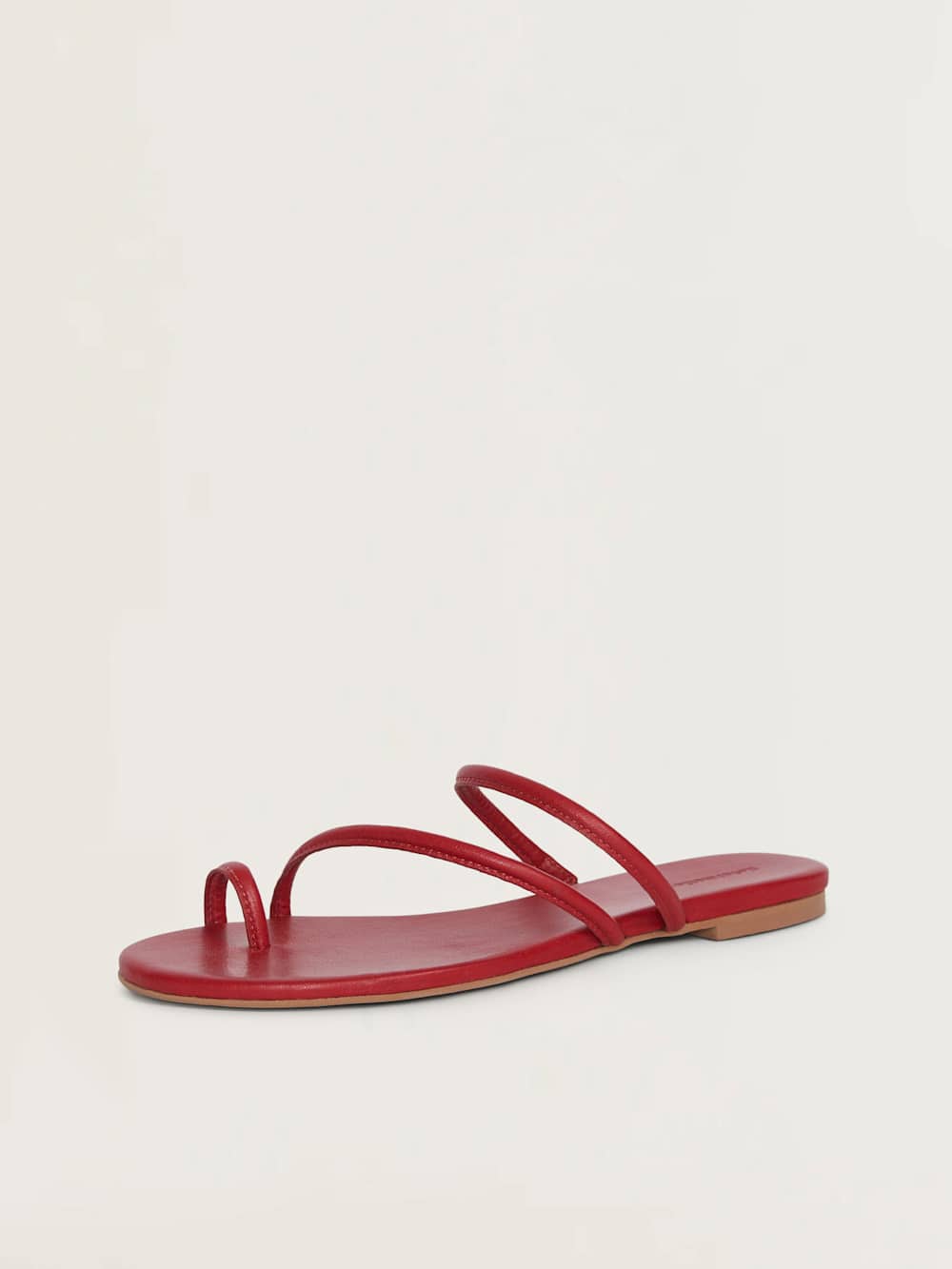 Reformation Ludo Toe Ring Strappy Flat Sandal - Scarlet