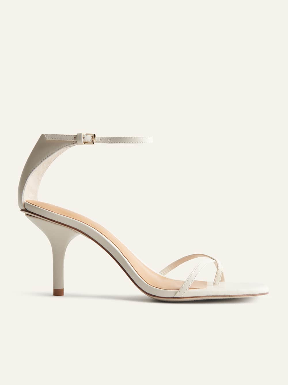 Reformation Gigi Strappy Mid Heel Sandal - Almond