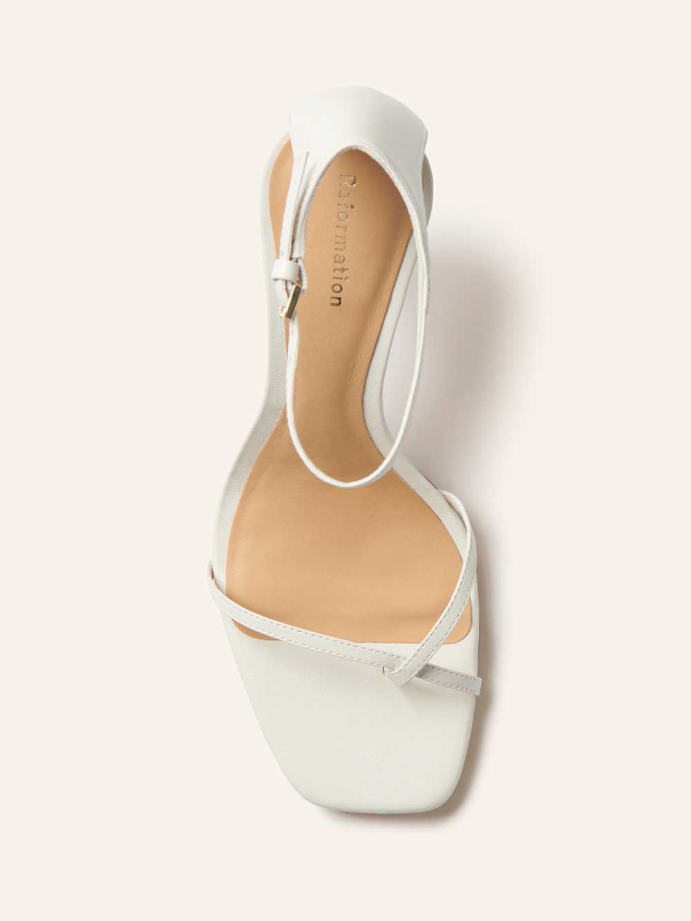 Reformation Gigi Strappy Mid Heel Sandal - Almond