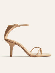 Reformation Gigi Strappy Mid Heel Sandal - Buff