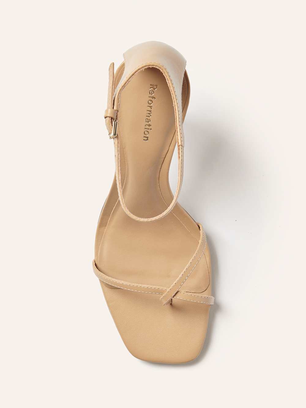 Reformation Gigi Strappy Mid Heel Sandal - Buff