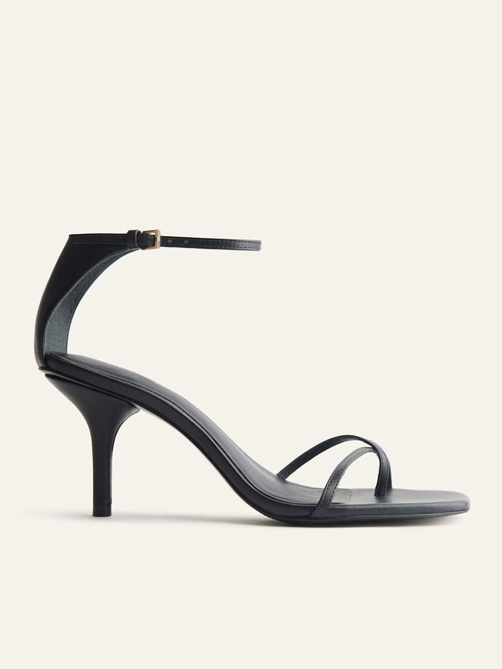 Reformation Gigi Strappy Mid Heel Sandal - Black