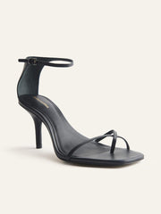 Reformation Gigi Strappy Mid Heel Sandal - Black