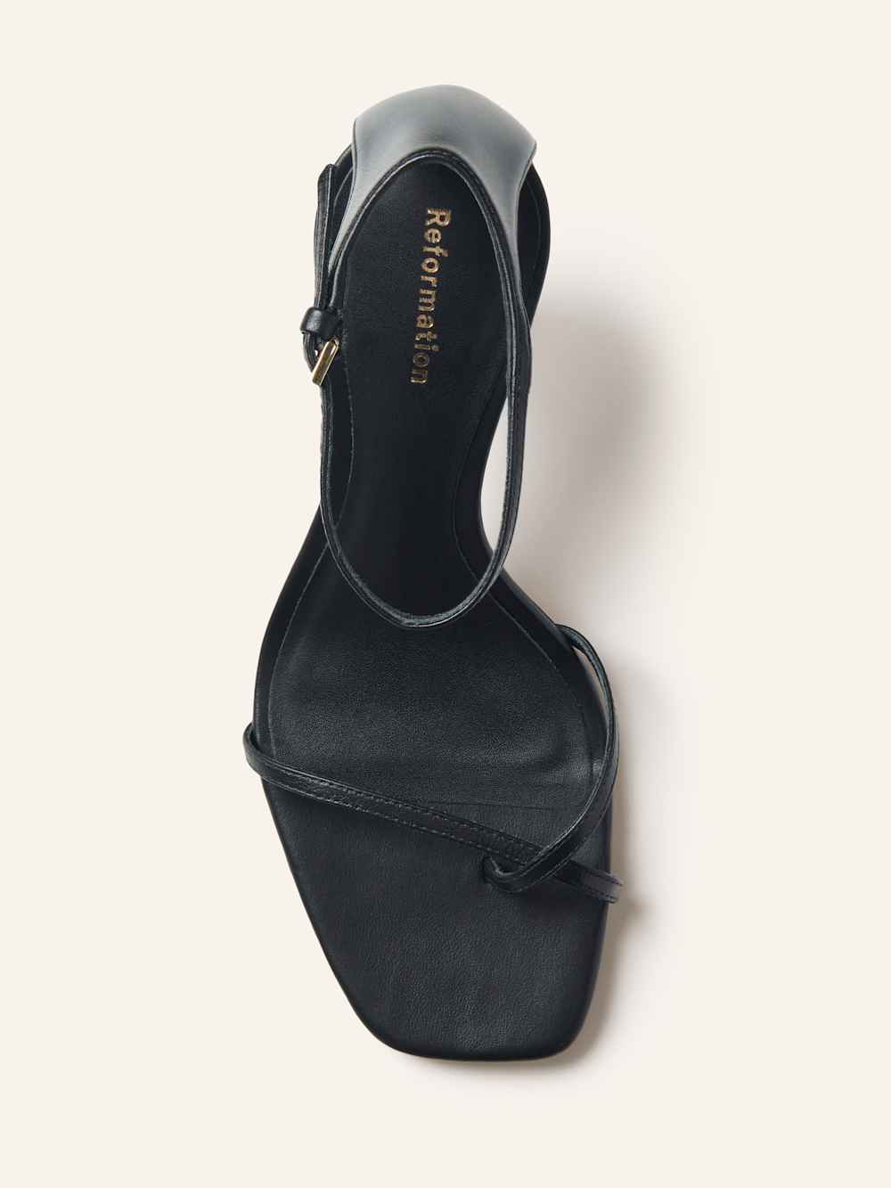Reformation Gigi Strappy Mid Heel Sandal - Black
