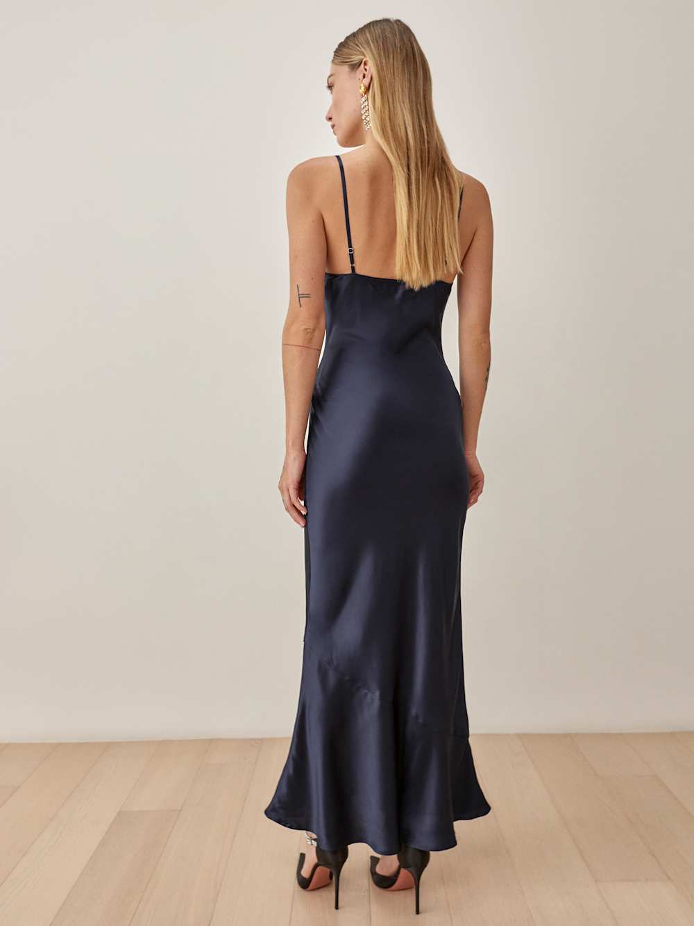 Reformation Parma Silk Dress - Navy