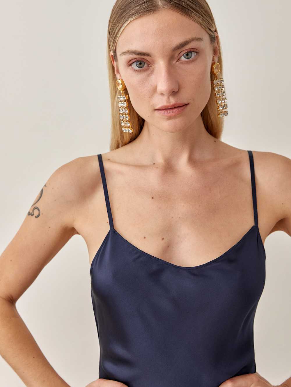 Reformation Parma Silk Dress - Navy