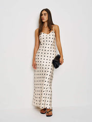 Reformation Parma Silk Dress - Sundae Dot