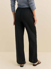Reformation Olina Linen Pant - Black