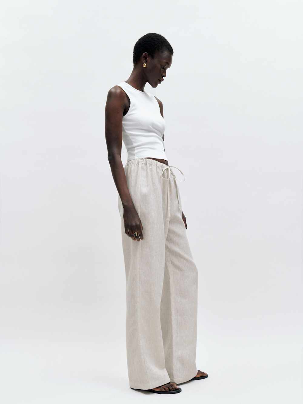 Reformation Olina Linen Pant - Oatmeal