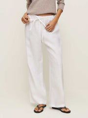 Reformation Olina Linen Pant - White
