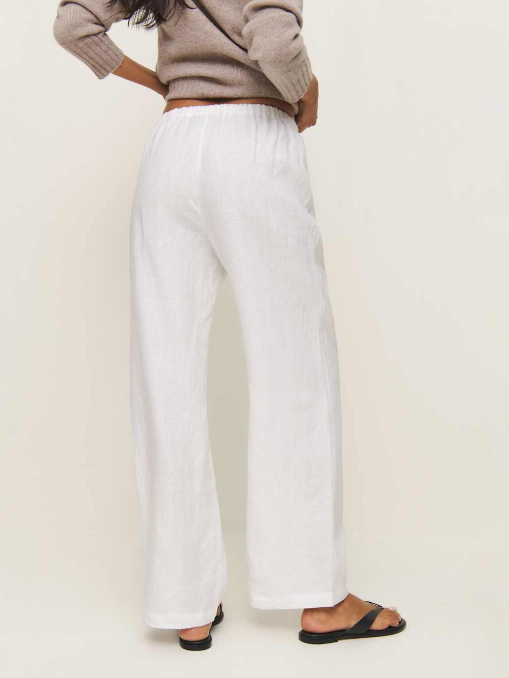 Reformation Olina Linen Pant - White