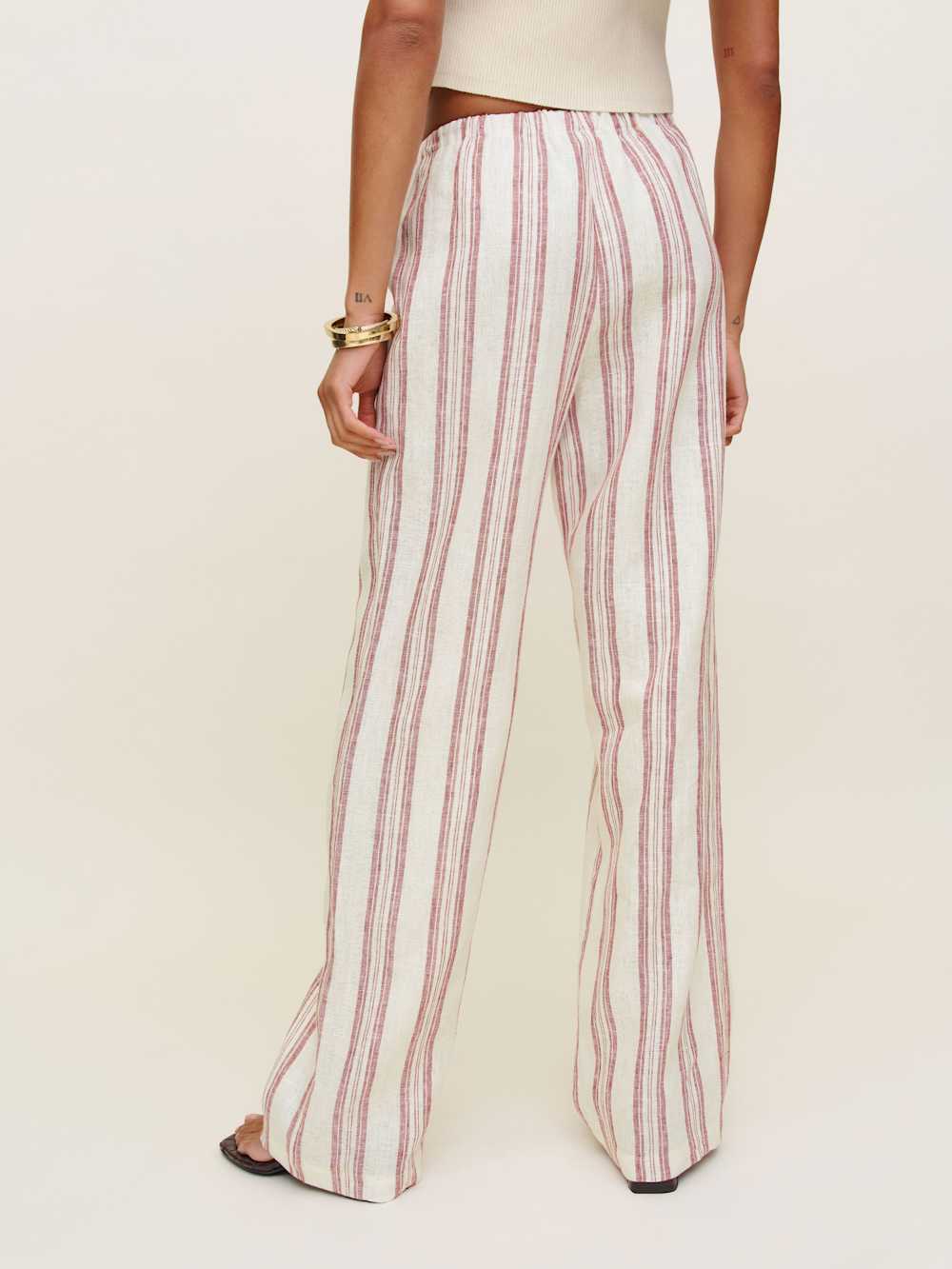 Reformation Petites Olina Linen Pant - Avignon Stripe