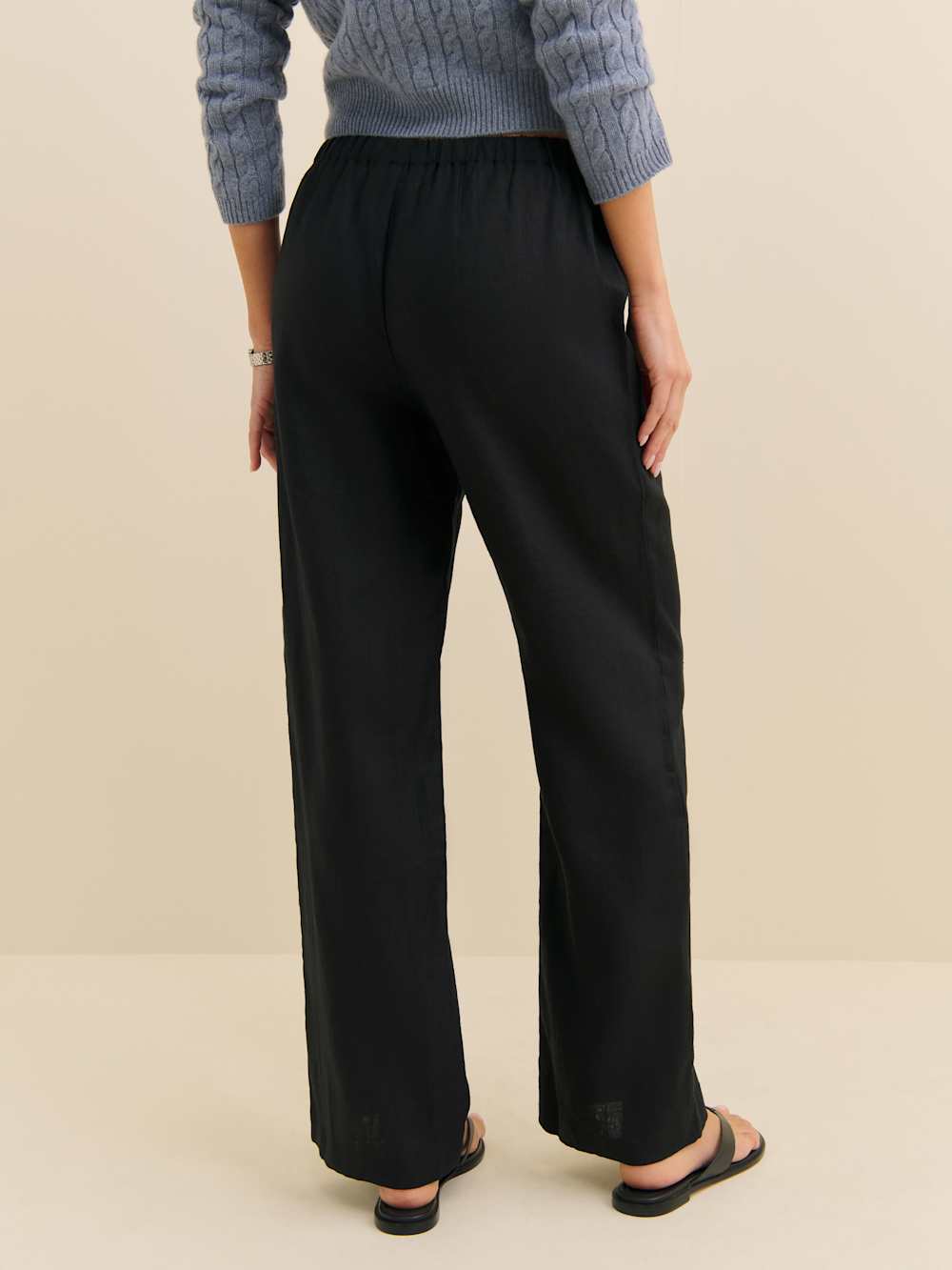 Reformation Petites Olina Linen Pant - Black