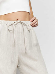 Reformation Petites Olina Linen Pant - Oatmeal