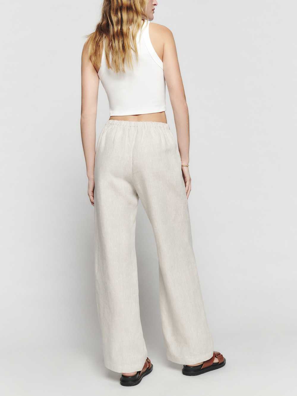 Reformation Petites Olina Linen Pant - Oatmeal