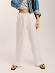 Reformation Petites Olina Linen Pant - White