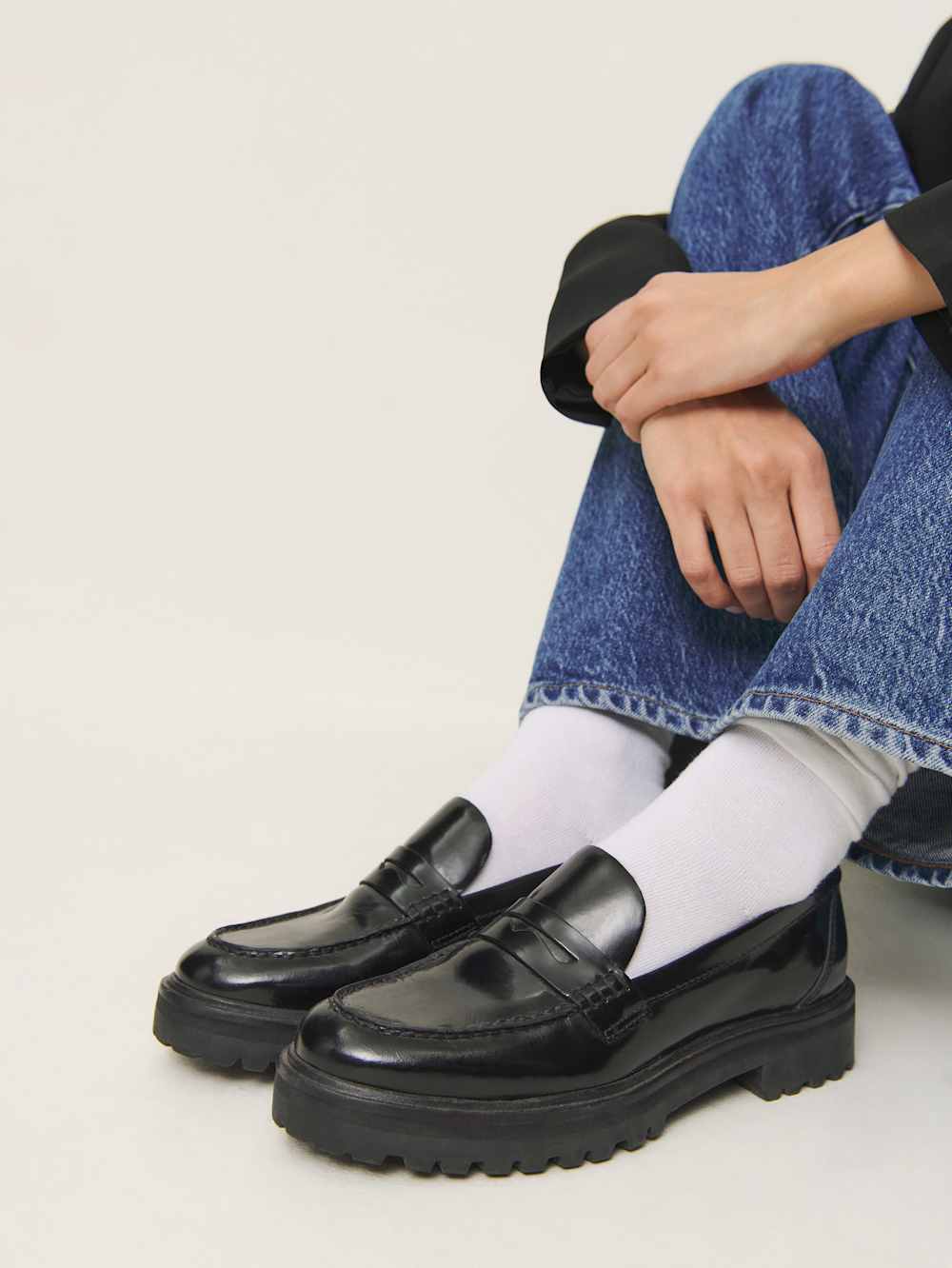 Reformation Agathea Chunky Loafer - Black