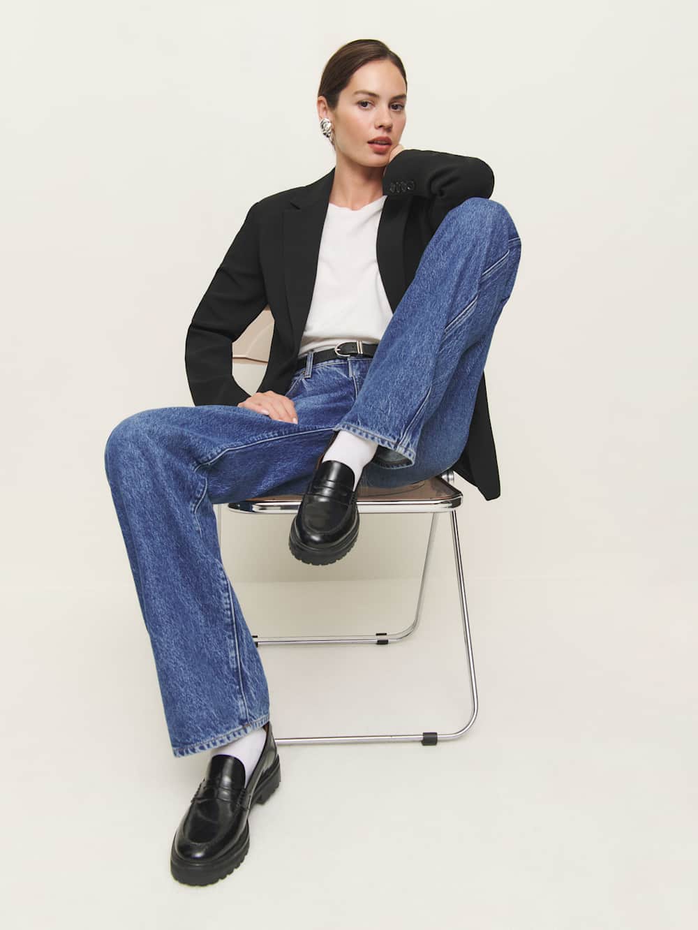Reformation Agathea Chunky Loafer - Black