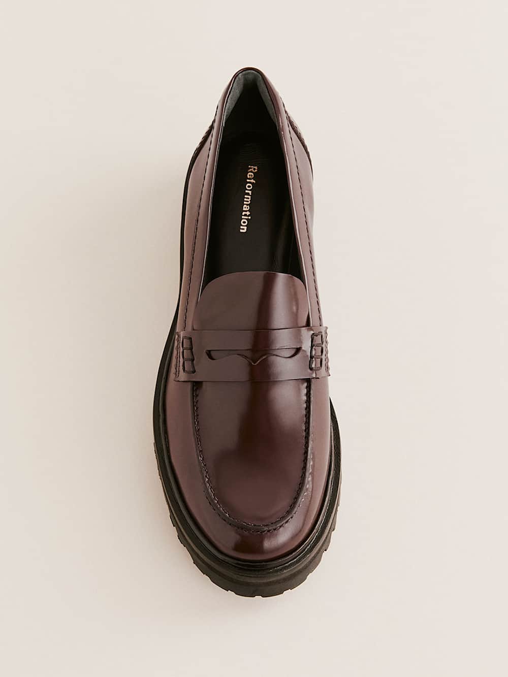 Reformation Agathea Chunky Loafer - Espresso Leather