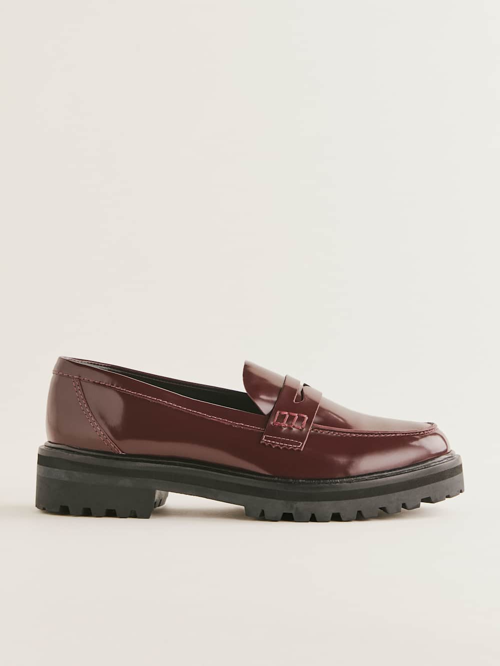 Reformation Agathea Chunky Loafer - Ruby Leather