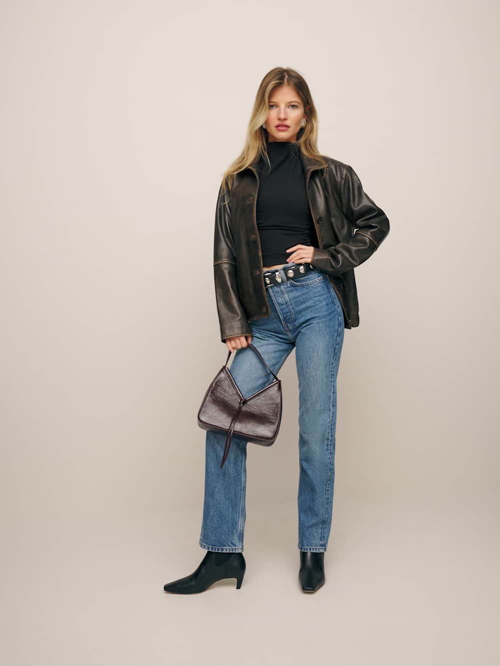 Reformation Lindy Knit Top - Black