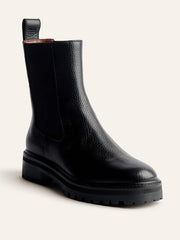 Reformation Katerina Lug Sole Chelsea Boot - Black Tumbled