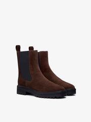 Reformation Katerina Lug Sole Chelsea Boot - Espresso Suede
