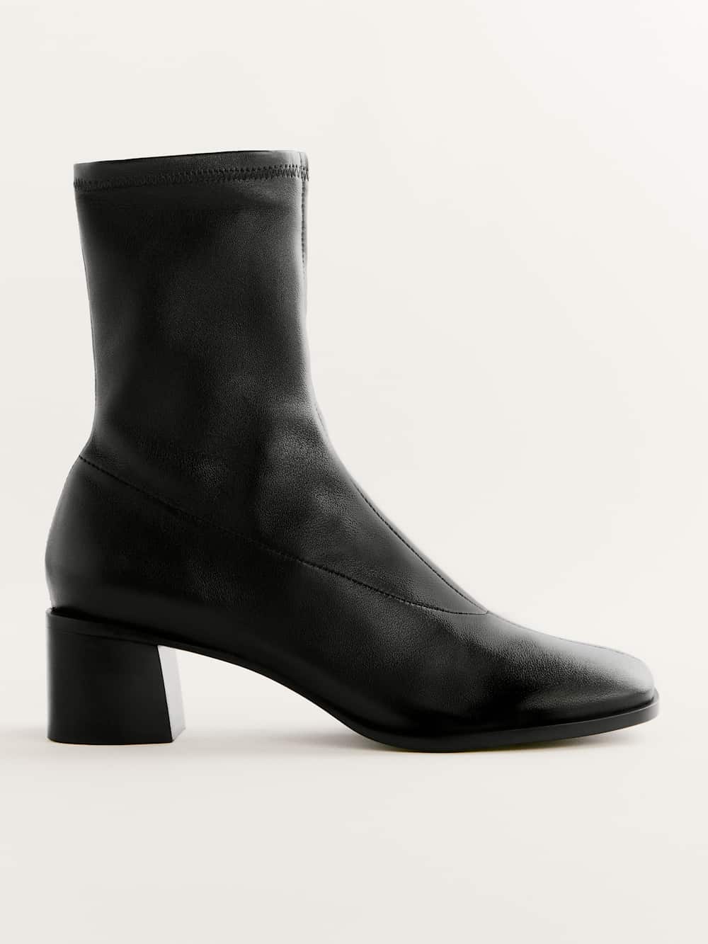Reformation Louie Stretch Sock Bootie - Black Leather