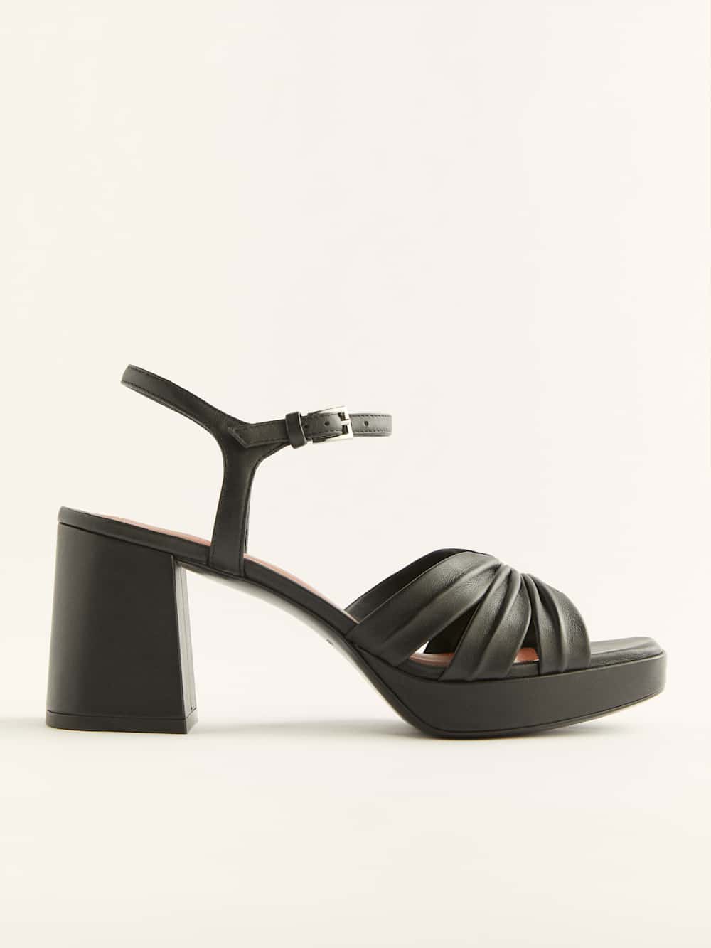 Reformation Maize Platform Sandal - Black Leather