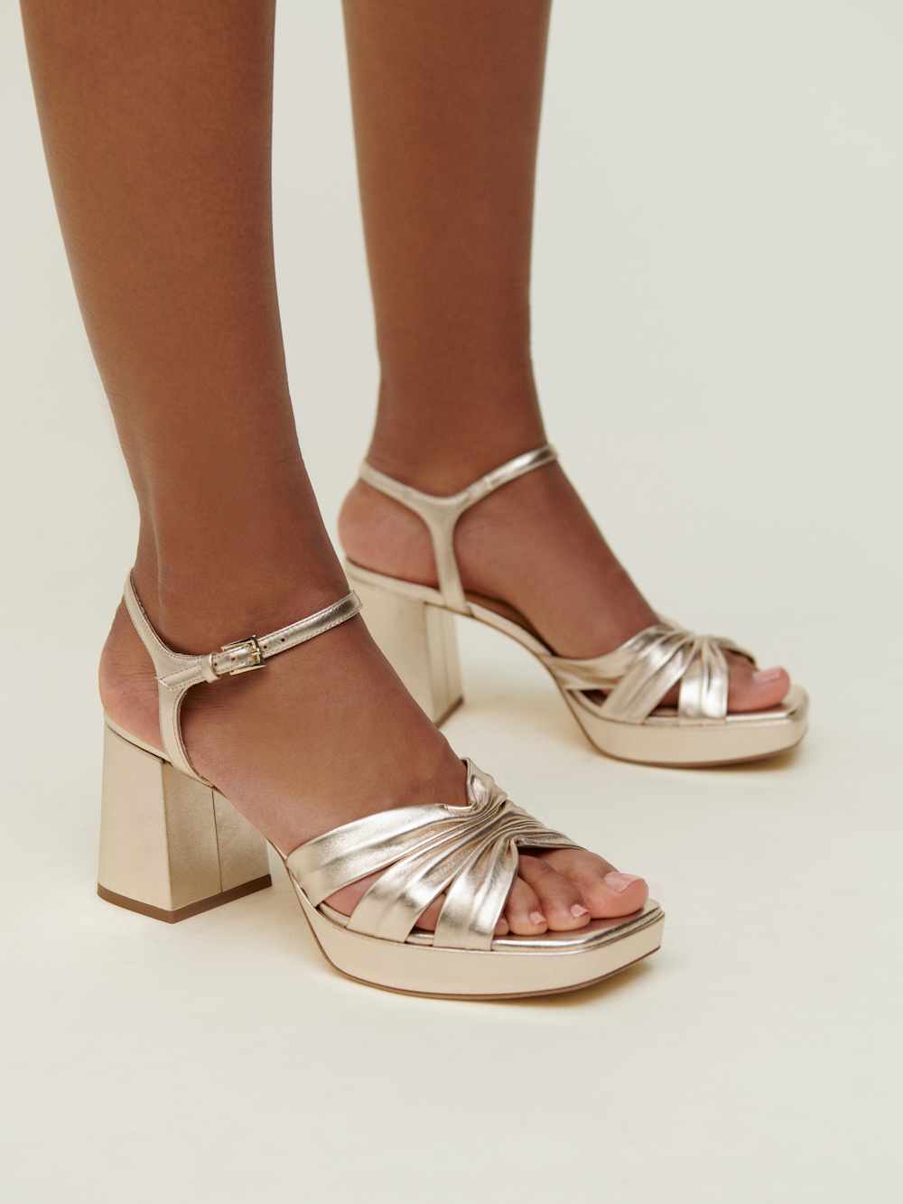 Reformation Maize Platform Sandal - Gold