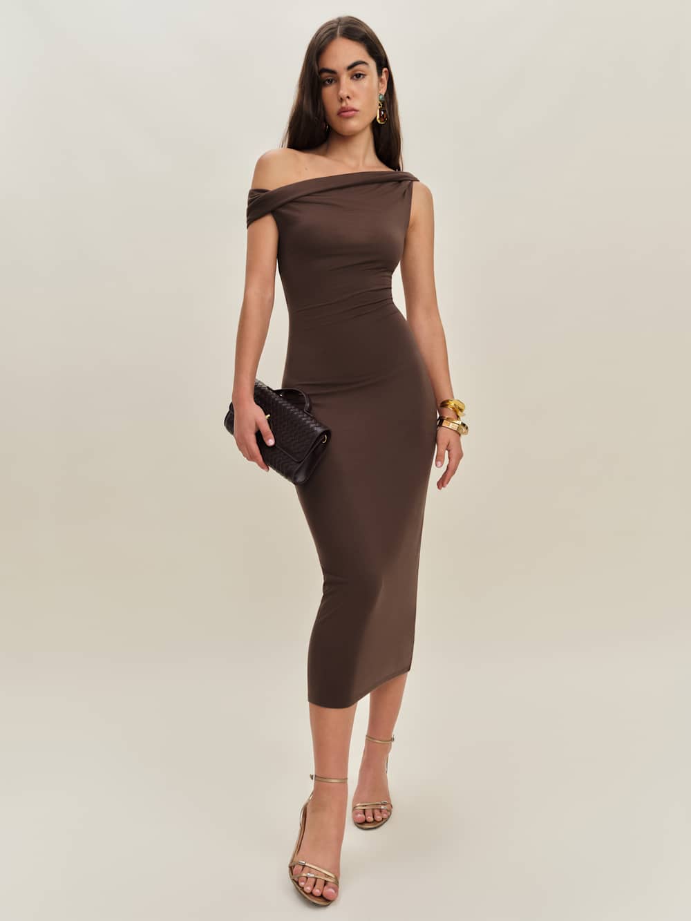 Reformation Jamen Knit Dress - Cafe